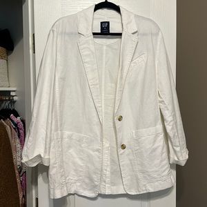 GAP linen white blazer